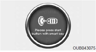 If you press the engine start/stop button while the warning Key is not detected