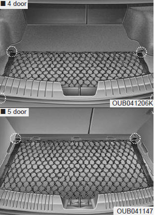 Luggage net holder (if equipped)